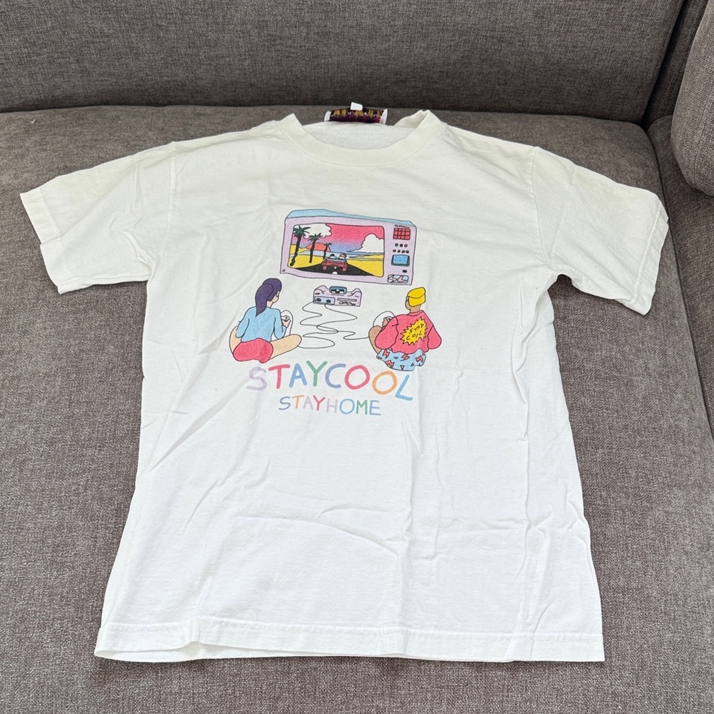 Stay Cool Stay Home Graphic Tee - White